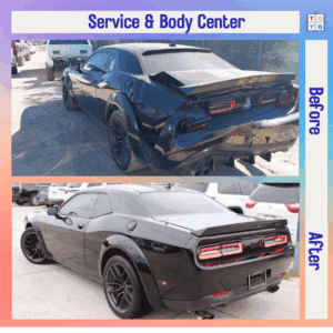 Before and after bumper repair – Cypress auto body shop