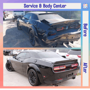 Before and after bumper repair – Cypress auto body shop